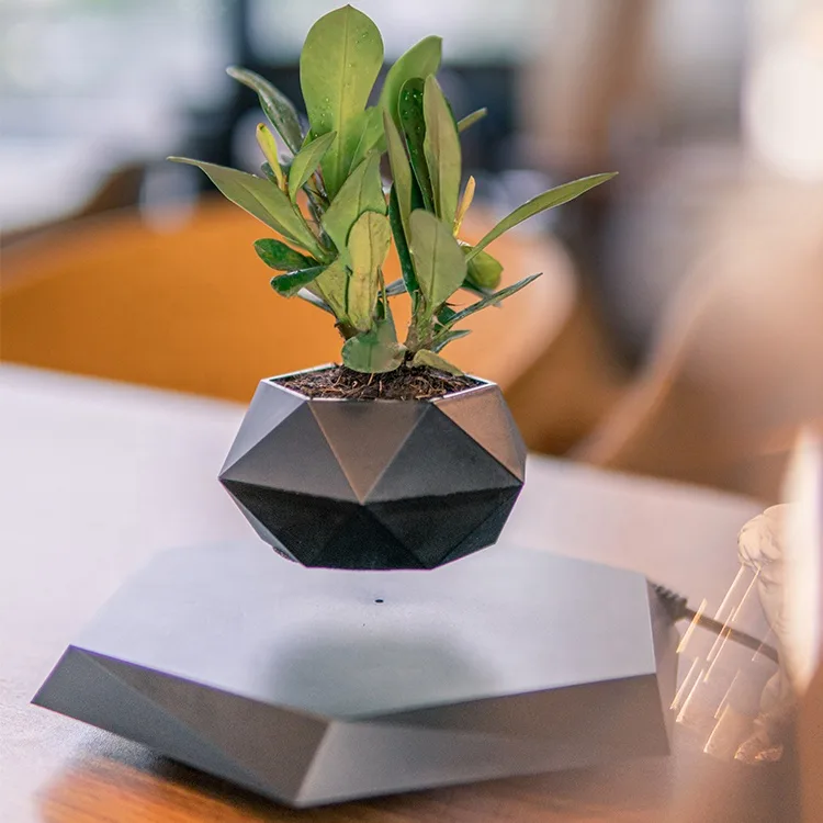 Nordic Ins Decor Indoor Flowerpots Vase Simple Succulent Magnetic Floating Levitating Flower Pot - 图片 2