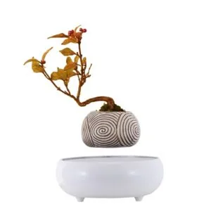 Factory Wholesale Cheap Garden Round Shape Plastic Magnetic Levitation Floating Resin Flower Pot