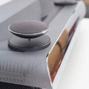 Automatic lift down magnetic levitation module stereo hifi portable Blu-e-tooth waterproof Laser TV Projector floating speaker